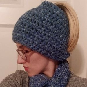 Handmade Crocheted Bun Beannie